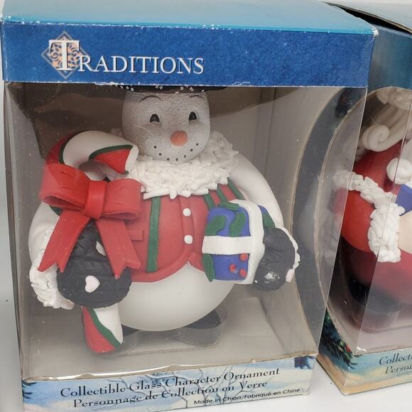 Vintage Traditions Set of 3 Glass Decoration Ornaments New in Box - Picture 2 of 9